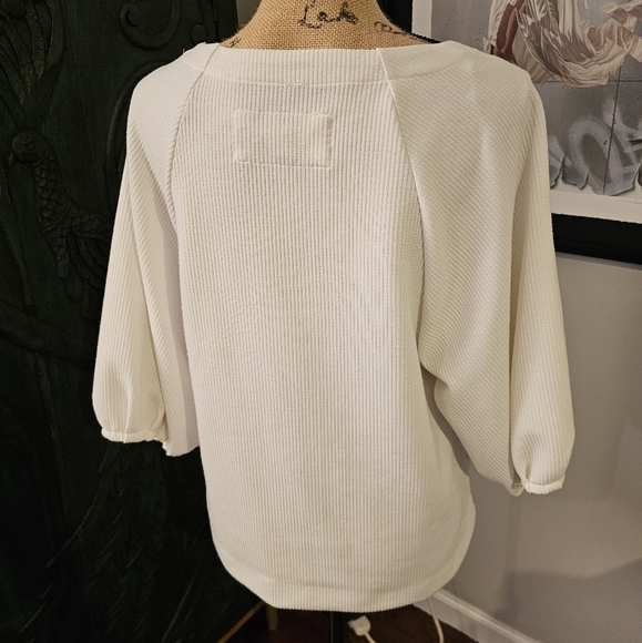 White ribbed heavy tee - Picture 3 of 7